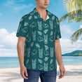 thumbnail image 2 of KLL Men's Hawaiian Shirt Short Sleeve Button Down Beach Shirts-Tropical Pineapple, 2 of 5