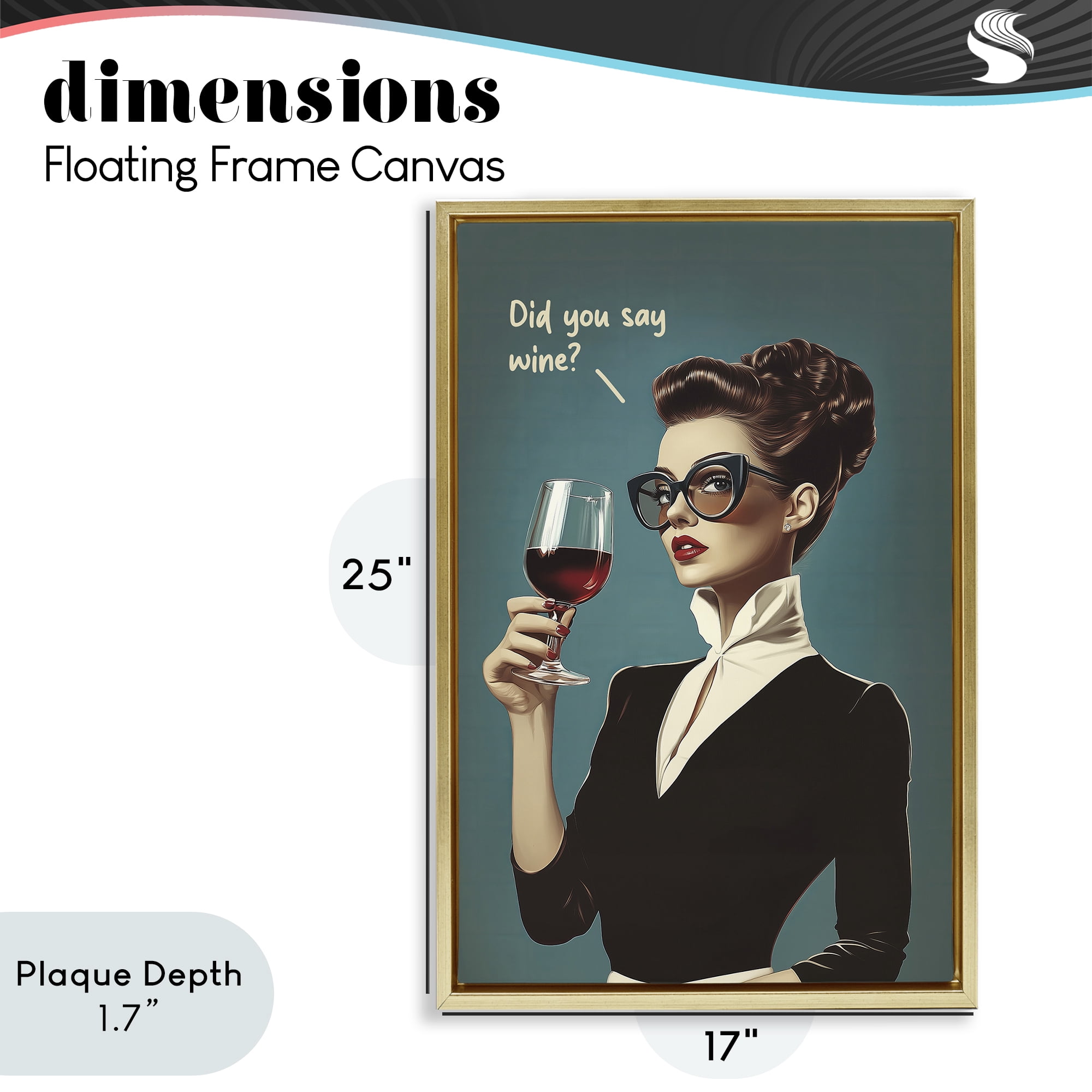 Stupell Industries Did You Say Wine Gold Framed Floater Canvas Wall Art, design by Andreas Magnusson