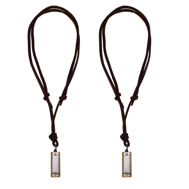 2 Pcs Colliers en Forme d'Harmonica en Alliage Pendentif Instrument de Musique Couleurs Assorties 10.2X0.55X0.43 Po
