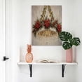 thumbnail image 4 of Canvas Wall Art Christmas Canvas Art Print Vintage Crystal Chandelier Red Poinsettia Holly Berry Pictures Wall Decor for Living Room Bedroom Artwork Decorations Stretched Framed Ready to Hang 12"x18", 4 of 9