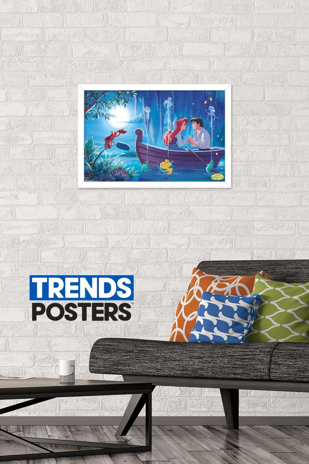 Disney The Little Mermaid - Ariel - Kiss The Girl Wall Poster, 14.725" x 22.375", Framed