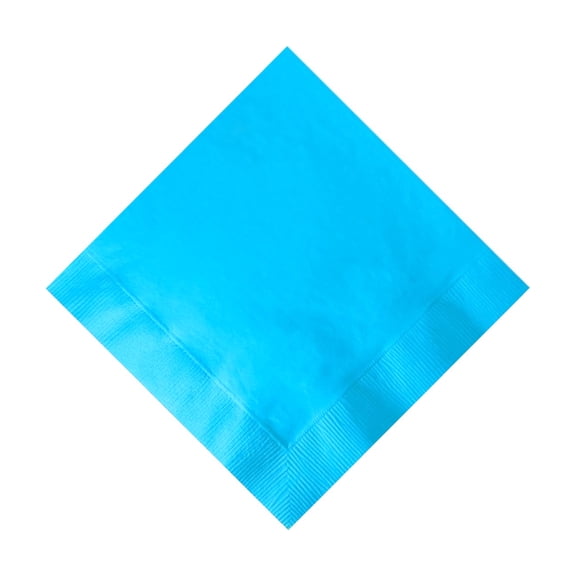 200 -  (4 Pks of 50) 2 Ply Plain Solid Colors Beverage Cocktail Napkins Paper - Bermuda Blue