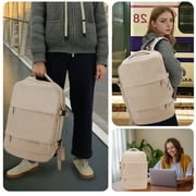 Backpacks for Adults- Large Travel Backpack, Flight Approved Carry-on Luggage, Personal Item Travel Bag Fits 15.6 Laptop Mochila ,Beige