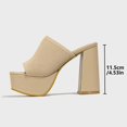 thumbnail image 4 of Platform Dressy Sandals for Women 2025 Fashion Casual Square Open Toe Chunky Extra High Heels Slip on Shoes, 4 of 6