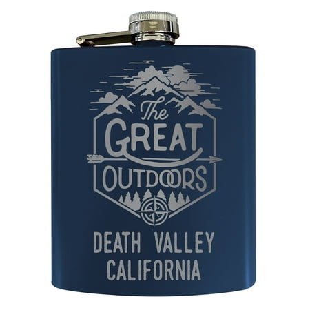 

Death Valley California Laser Engraved Explore the Outdoors Souvenir 7 oz Stainless Steel 7 oz Flask Navy