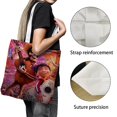 thumbnail image 3 of COCO Dream Bolso de tela con estampado de lienzo para mujer, bolsa de compras reutilizable y estética, con cremallera interior, regalo para mujer,40*40cm., 3 of 6