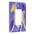 thumbnail image 1 of KuzmarK™ 1 Gang Rocker Wall Plate - Belgian Draft Horse on Purple Horse Art by Denise Every, 1 of 1