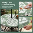 thumbnail image 5 of Round Outdoor Tablecloth with Umbrella Hole and Zipper, Green White Pineapple Tablecloth with Elastic Waterproof, Tropical Summer Botanical Fruits Patio Table Covers for 45" - 54" Picnic Pool Tables, 5 of 9
