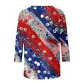 thumbnail image 4 of qolati 4Th of July Shirts for Women American Flag Patriotic 3/4 Sleeve Plus Size T Shirt Independence Day Crewneck Hawaiian Beach Cute Tops, 4 of 4