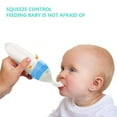 thumbnail image 4 of Baby Food Feeder Squeeze Cereal Feeding Bottle, Silicone Dispensing Spoon with Dust Cover Blue, 4 of 5