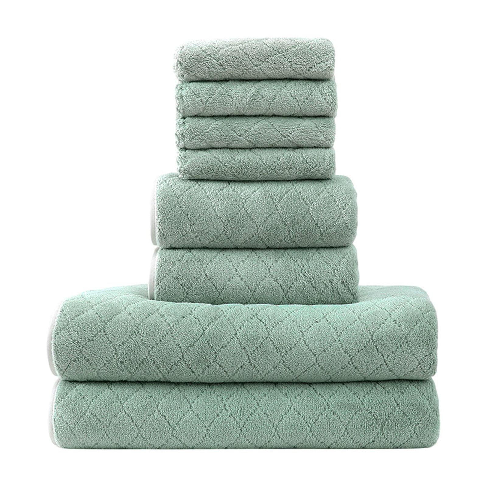 Tuvgenk Large Bath Towel Set Absorbent Quick Dry Set Of 8 Cotton Bath Towels Set Fade Resistant Sage Green Thick Soft Plush 55x28 inch for Shower