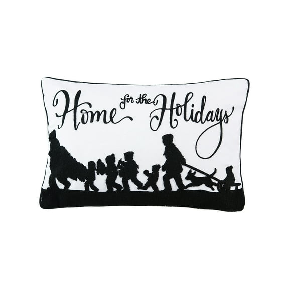 Home For Holidays Tufted Christmas Throw Pillow, 14" x 22"