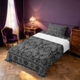thumbnail image 3 of Homewish Boho Sun Moon Twin Sheets, Victorian Damask Aztec Bedding, Gray Black, 3pcs, 1 Flat Sheet, 1 Fitted Sheet and 1 Pillowcase, 3 of 6