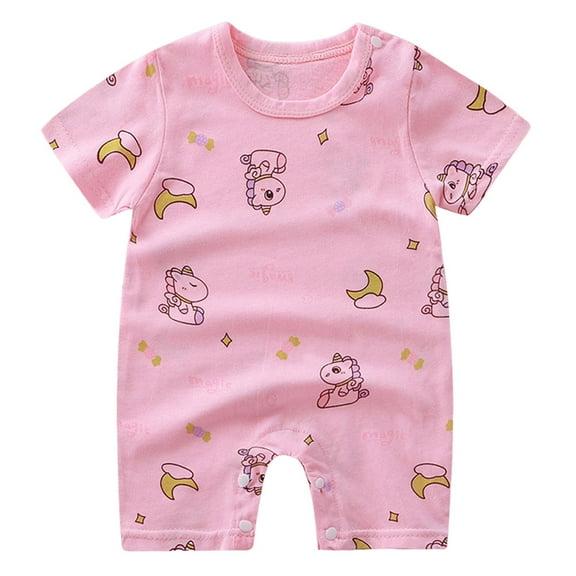 Caqnni Toddler Baby Boy Girls Easter Outfit Bunny Carrot Short Sleeve T-Shirt Elastic Waist Shorts Set Cartoon Print Summer 1Pcs Short Summer Pjs Pajamas & Dailywear Set 0-3 Months,Pink