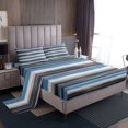 thumbnail image 1 of Erosebridal Gradient Gray Blue Sheet Set Twin , Geometry Striped Bedding Sets Twin Size 3pcs, 1 of 7