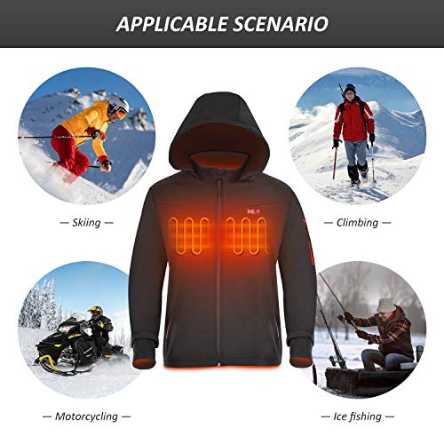 Winter Jacket Heated Hoodie Warm Coat with 14400 mAh Battery Pack IHeat Mens Heated Jacket Soft Shell