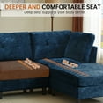 thumbnail image 5 of Soscana 99" Sectional Sofa Couch with Reversible Ottoman for Living Room,Chenille L Shaped 4 Seater,Fits for Living Room,Apartment,Office,Studio, Blue, 5 of 9