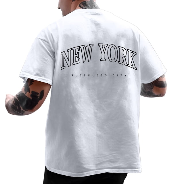 BOBOGOJP T-Shirts d'Entraînement pour Hommes Manches Courtes Col en V Tunique Basique Confortable (Blanc,m)