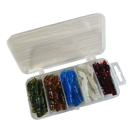 Zeiwohndc 25PCS Soft Fishing Lures Artificial Swimbait Floating Shrimp Crawfish Lure
