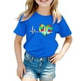 thumbnail image 1 of T-Shirts Filles Imprimé Manches Courtes Col Rond Été T-Shirts Filles 6-7 Ans Mode Filles, 1 of 4
