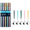thumbnail image 1 of Alloy Chopsticks Set with Matching Spoons, Anti-Bacteria Proof Design for Healthy Dining, Dishwasher Safe Reusable Utensils, One-Person-One-Set Color Coding, 1 of 9