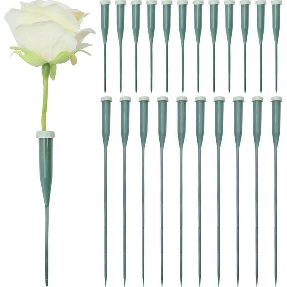 50PCS Stem Water Tubes for Flowers with Caps Floral Water Tubes Green Floral Tubes Plastic Flower Tubes Supplies for Fresh Flowers with Rubber Stopper for DIY
