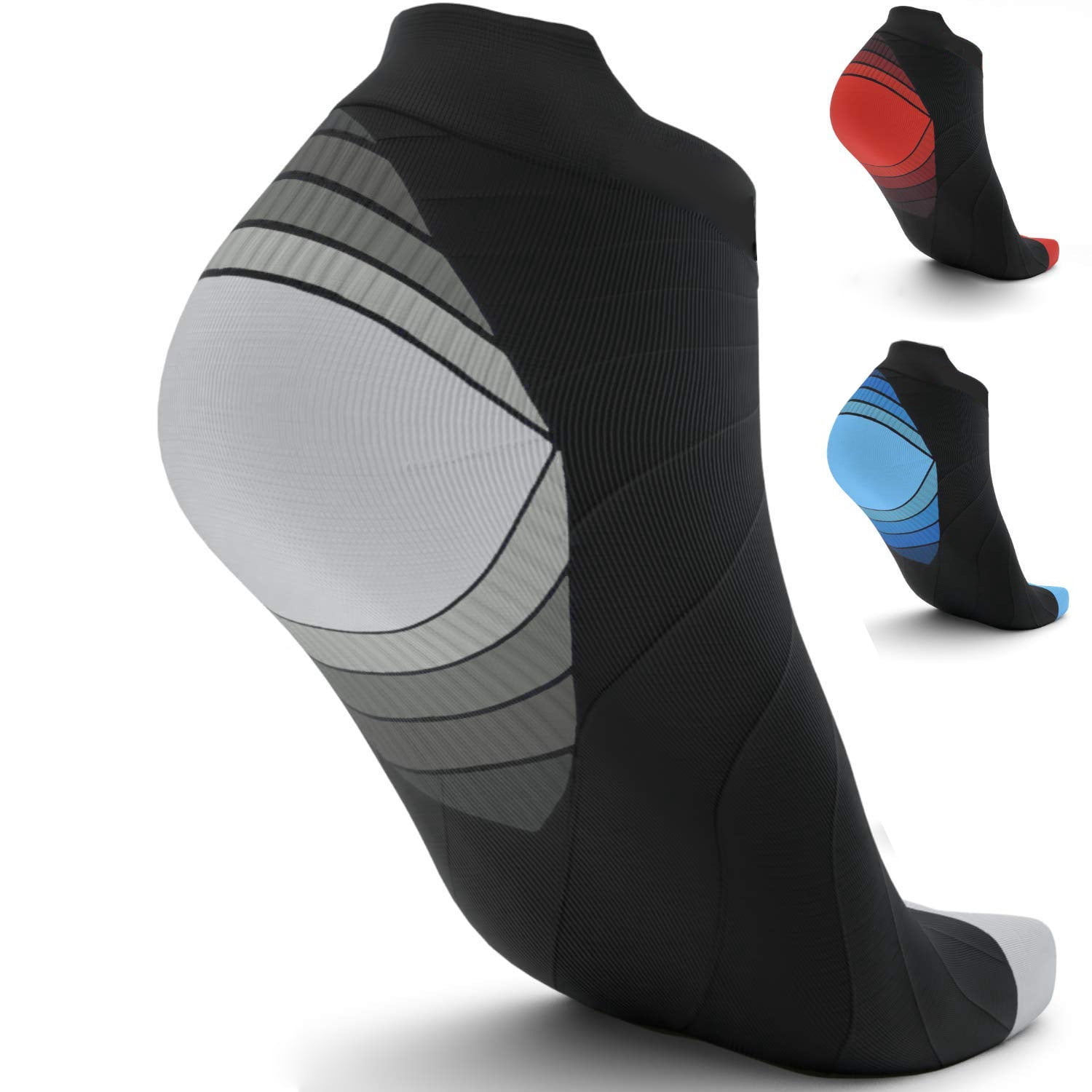 Compression Socks for Unisex Men and Women , Ankle Soft Moisture-Wicking Socks , Athletic Cushioned Low Cut Running Socks for a Secure Fit - 7 Pairs