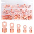 thumbnail image 1 of Open Barrel Wire Crimp Connector, 80pcs Tubular Crimp Battery Cable Connector Terminals Copper Terminals Assortment Kit OT 10A 20A 30A 40A 50A, 1 of 7