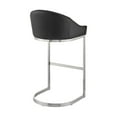 thumbnail image 5 of Bedroom Bench Katherine 30" Bar Stool in Brushed Stainless Steel with Black Faux Leather,Bedroom Stool, 5 of 11