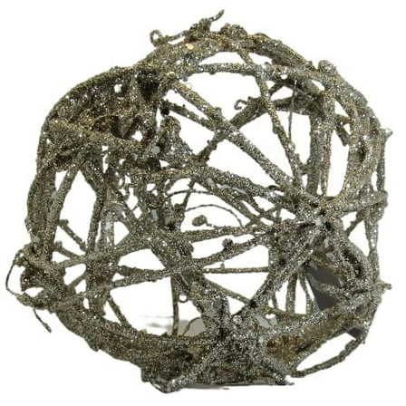 PD Home & Garden Glitter Wooden Vine Ball Sphere Rustic 5.5 inch Diameter