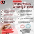 thumbnail image 3 of 100 Pack Soft Stitch Ring Markers for Knitting and Crochet - Flexible, Snag-Free Rubber Stitch Markers Small Size for Needle Sizes 0-8, Red & Blue, 3 of 7