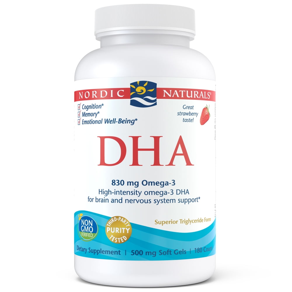 Nordic Naturals 830 mg, 180 ct DHA Omega3 Softgels, Strawberry