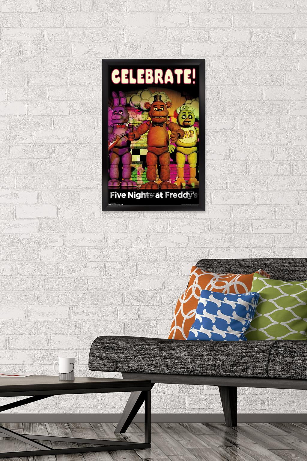 Five Nights at Freddy's - Celebrate Wall Poster, 14.725" x 22.375", Framed