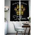 thumbnail image 4 of Cats Pawprints Sheer Curtains 63 Inch Length 2 Panels Set Window Treatments, Yellow Black Buffalo Plaid Pets Paw Rod Pocket Semi Curtains for Living Room/Bedroom/Kitchen Décor, 104"W x 63"L, 4 of 7
