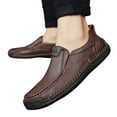thumbnail image 4 of Men's Casual On Loafers Comfortable Leather Flat Shoes For Daily Wear With Jeans All Season Non Sole Lightweight Breathable, 4 of 8
