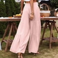 thumbnail image 7 of Wide Leg Pants for Women Casual Linen Palazzo Pants with Pockets Ladies Pull On High Waisted Beach Trousers, S, 7 of 7