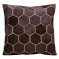 thumbnail image 2 of Decorative Natural Leather Hide Throw Pillow by Nourison, Orange, 2 of 2