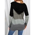 thumbnail image 4 of HTOOO Womens Striped Color Block Sweats à Capuche Mode V Pull en Tricot Pulls, 4 of 6