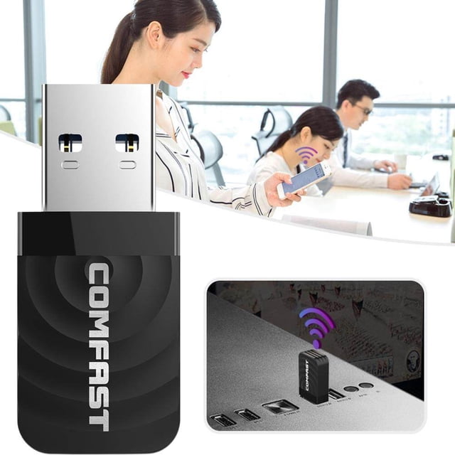 Adaptador WiFi inalámbrico USB3.0 Dongle WiFi de doble banda antena integrada Mini adaptador de red inalámbrico