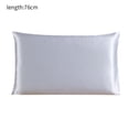 thumbnail image 1 of Funda de almohada de seda de morera, funda de almohada transpirable de 2 lados, funda de almohada de color sólido para la piel del cabello, gris plateado, 51x76cm kenally HA003379-27, 1 of 7