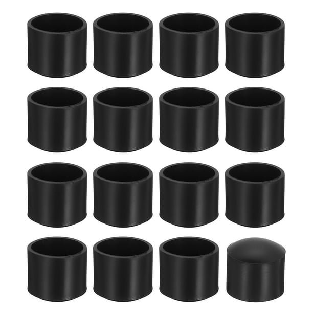 Uxcell 36Pcs Tapas de patas de silla, 16mm (5/8 pulgadas) sin marcas de PVC, protectores de piso para patas de silla antideslizantes, negro
