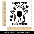 thumbnail image 2 of I Love You this Much Cat with Hearts Anniversary Valentine's Day Self-Inking Rubber Stamp Ink Stamper - Blue Ink - Large 1-1/2 Inch, 2 of 7