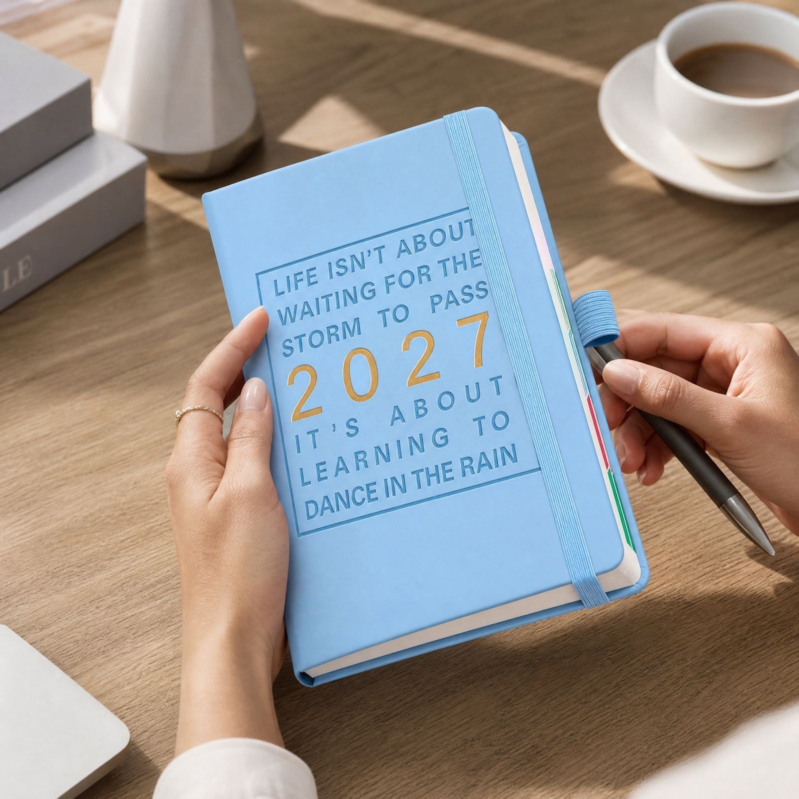 Yearly Calendar Daily Journal Notebook with Daily Planner and Efficiency Guide for Work and Personal Use