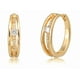 thumbnail image 1 of Pendientes Xtellar Aretes Aro Dorado Doble Con Diamantes, 1 of 4