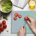 thumbnail image 3 of Colorful Cutting Board, Gradient Downpour in Large Spectrum Spotted Little Liquids Wet Work of Art, Decorative Tempered Glass Cutting and Serving Board, Large Size, Multicolor, by Ambesonne, 3 of 5