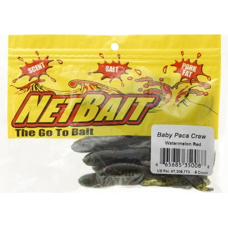 NetBait Fishing Baby Paca Craw Bait - Watermelon (Best Soft Plastic Craw)