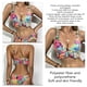 thumbnail image 5 of Traje de baño de bikini para mujer con volantes y cuello en V con estampado de flores, traje de baño de dos piezas para uso de verano, 5 of 6