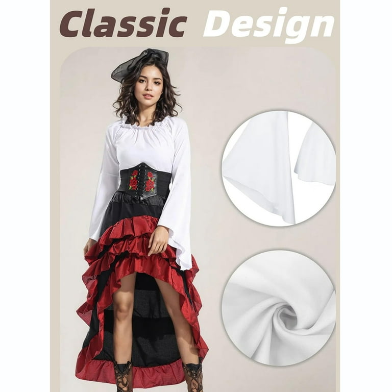 NMMUED 3 PCS Victorian Dress for Women Halloween Clothes for Women Gothic  Dress Bell Sleeve Dress Renaissance Dress Women Gothic Outfits for Women ...