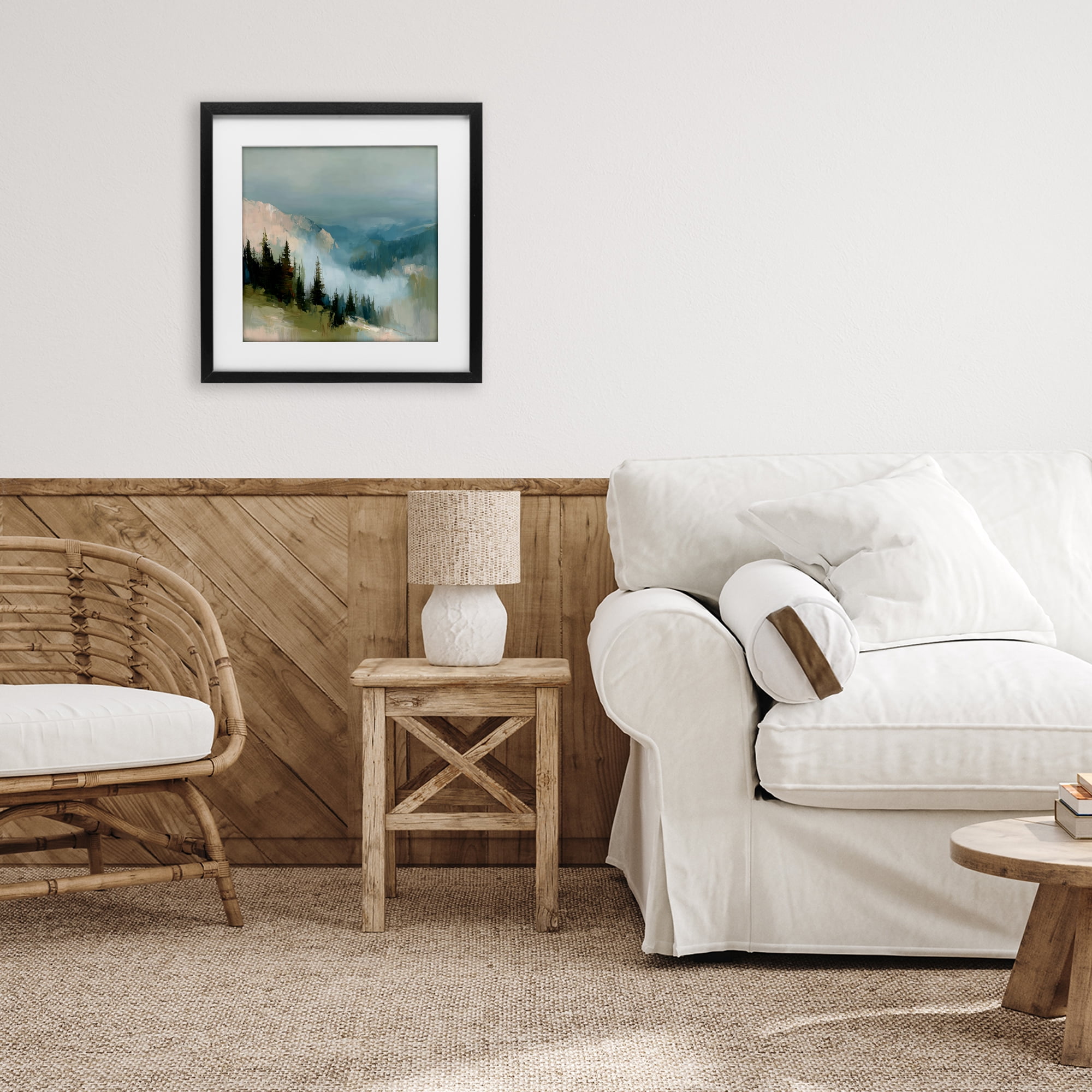 Stupell Industries Mountain Forest Impression Black Framed Print Under Glass, design by Kim Curinga