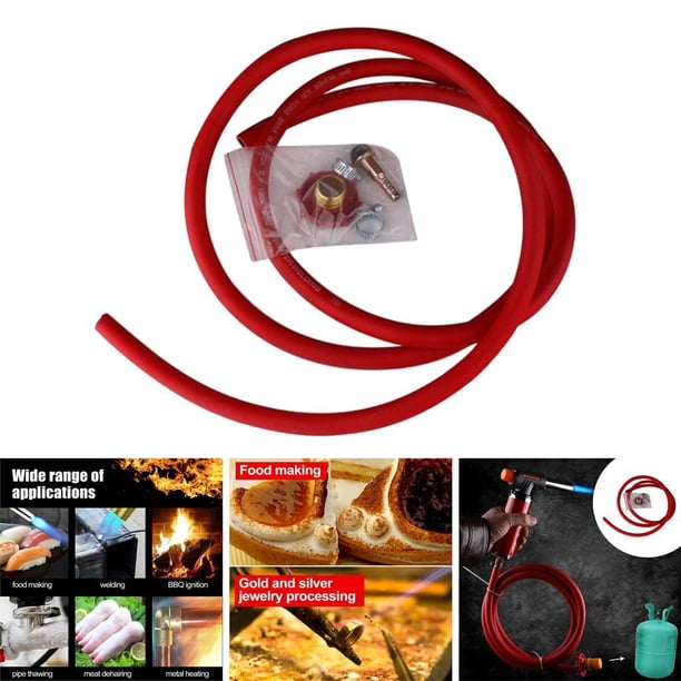 Antorcha de soldadura de gas propano 6.56 Ft de encendido electrónico Un botón Inicio Soldadura de antorcha de de propano + Adaptador shamjiam Soplete de soldadura de gas licuado